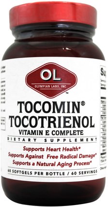 60 Softgels by Olympian Labs Tocomin Tocotrienol Vitamin E Complete, 維生素，維生素E生育三烯酚 HK 香港