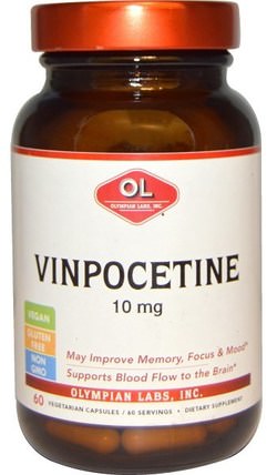 10 mg, 60 Veggie Caps by Olympian Labs Vinpocetine, 健康，注意力缺陷障礙，添加，adhd，腦，長春西汀 HK 香港