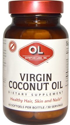 60 Softgels by Olympian Labs Virgin Coconut Oil, 健康，椰子油，椰子油軟膠囊 HK 香港