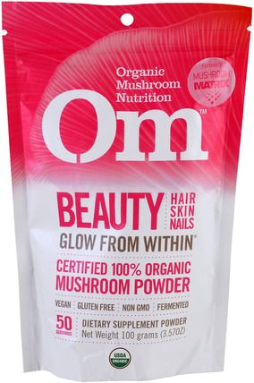 Beauty, Mushroom Powder, 3.57 oz (100 g) by Organic Mushroom Nutrition, 健康，女性，頭髮補充劑，指甲補品，皮膚補充劑，沐浴，美容，頭髮，頭皮 HK 香港