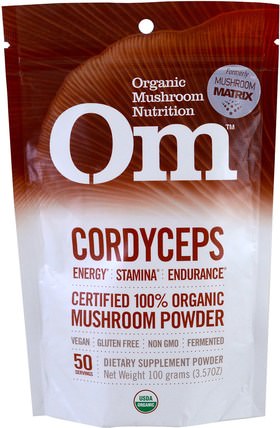 Cordyceps, Mushroom Powder, 3.57 oz (100 g) by Organic Mushroom Nutrition, 補充劑，藥用蘑菇 HK 香港