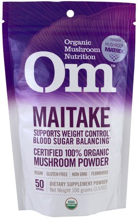 Maitake, Mushroom Powder, 3.57 oz (100 g) by Organic Mushroom Nutrition, 補充劑，藥用蘑菇 HK 香港