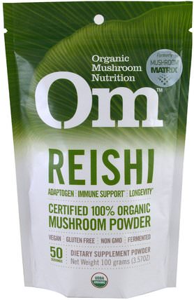 Reishi, Mushroom Powder, 3.57 oz (100 g) by Organic Mushroom Nutrition, 補充劑，藥用蘑菇 HK 香港