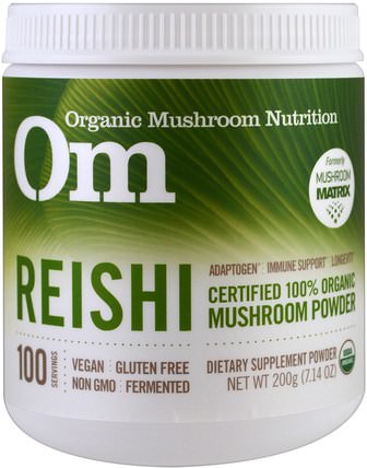 Reishi, Mushroom Powder, 7.14 oz (200 g) by Organic Mushroom Nutrition, 補充劑，藥用蘑菇 HK 香港