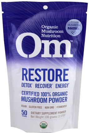 Restore, Mushroom Powder, 3.57 oz (100 g) by Organic Mushroom Nutrition, 補充劑，藥用蘑菇 HK 香港