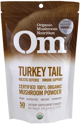 Turkey Tail, Mushroom Powder, 3.57 oz (100 g) by Organic Mushroom Nutrition, 補充劑，藥用蘑菇 HK 香港
