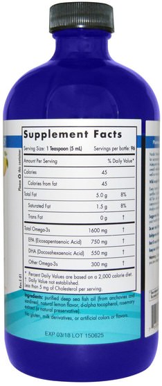 健康 - Nordic Naturals, Omega-3, Lemon, 1560 mg, 16 fl oz (473 ml)