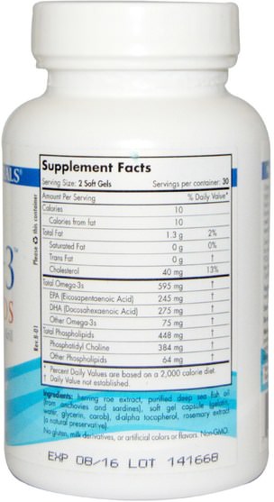 健康 - Nordic Naturals, Omega-3 Phospholipids, 650 mg, 60 Soft Gels