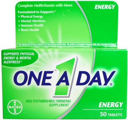 Energy, Multivitamin/Multimineral Supplement, 50 Tablets by One-A-Day, 健康，能量，維生素，多種維生素 HK 香港