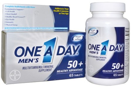 Mens, 50+ Healthy Advantage, Multivitamin/Multimineral Supplement, 65 Tablets by One-A-Day, 維生素，多種維生素 - 老年人，男性多種維生素 HK 香港