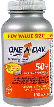 Womens 50+, Healthy Advantage, Multivitamin/Multimineral Supplement, 100 Tablets by One-A-Day, 維生素，多種維生素 - 老年人，女性多種維生素 HK 香港