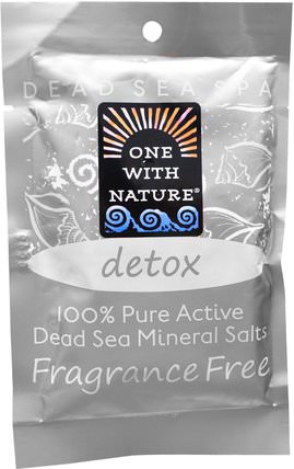 Dead Sea Spa, Mineral Salts, Detox, 2.5 oz (70 g) by One with Nature, 洗澡，美容，浴鹽 HK 香港