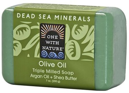 Olive Oil, Triple Milled Soap Bar, 7 oz (200 g) by One with Nature, 洗澡，美容，肥皂，摩洛哥堅果 HK 香港