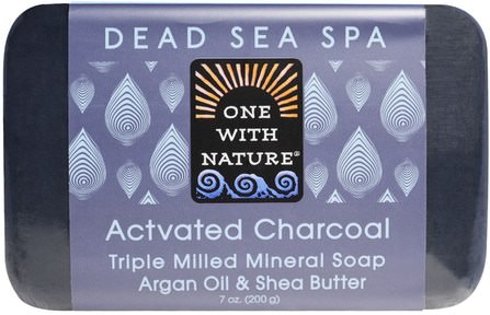 Triple Milled Mineral Soap, Actvated Charcoal, 7 oz (200 g) by One with Nature, 洗澡，美容，肥皂 HK 香港