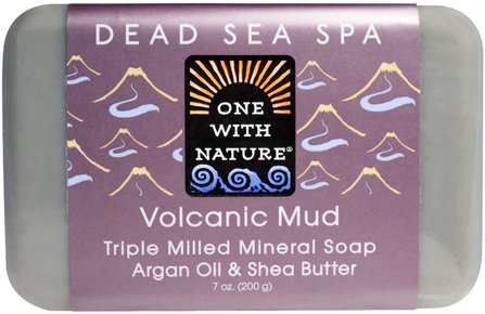 Triple Milled Mineral Soap, Volcanic Mud, 7 oz (200 g) by One with Nature, 洗澡，美容，肥皂 HK 香港