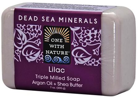 Triple Milled Soap Bar, Lilac, 7 oz (200 g) by One with Nature, 洗澡，美容，肥皂，乳木果油 HK 香港