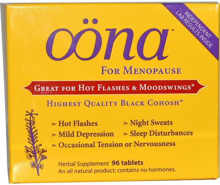 For Menopause, 96 Tablets by Oona, 健康，女性，更年期 HK 香港
