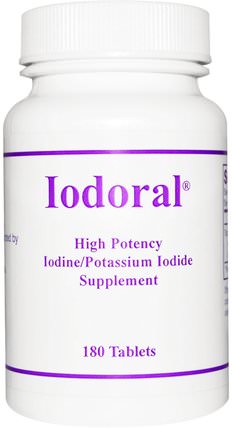 Iodoral, Iodine/Potassium Iodide, 180 Tablets by Optimox Corporation, 補充劑，礦物質，碘，碘化鉀 HK 香港