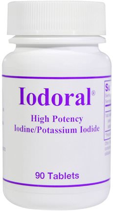 Iodoral, Iodine/Potassium Iodide, 90 Tablets by Optimox Corporation, 補充劑，礦物質，碘，碘化鉀 HK 香港