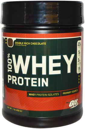 100% Whey Protein, Double Rich Chocolate, 1 lb (454 g) by Optimum Nutrition, 體育 HK 香港