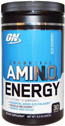 Essential Amino Energy, Blue Raspberry, 9.5 oz (270 g) by Optimum Nutrition, 體育 HK 香港