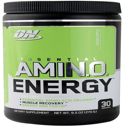 Essential Amino Energy, Green Apple, 9.5 oz (270 g) by Optimum Nutrition, 體育 HK 香港
