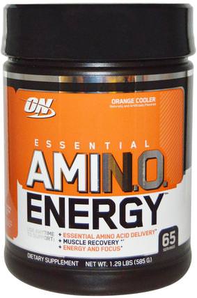 Essential Amino Energy, Orange Cooler, 1.29 Lbs (585 g) by Optimum Nutrition, 體育 HK 香港