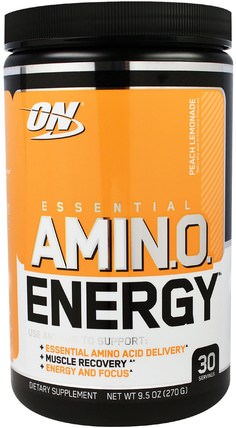 Essential Amino Energy, Peach Lemonade, 9.5 oz (270 g) by Optimum Nutrition, 體育 HK 香港
