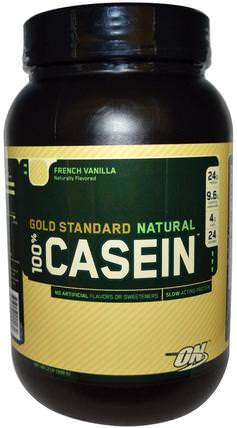 Gold Standard, 100% Casein, Natural, French Vanilla, 2 lb (909 g) by Optimum Nutrition, 體育 HK 香港
