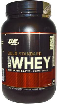 Gold Standard, 100% Whey, Cookies and Cream, 2 lb (909 g) by Optimum Nutrition, 體育 HK 香港
