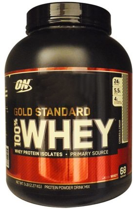 Gold Standard, 100% Whey, Cookies & Cream, 5 lbs (2.27 kg) by Optimum Nutrition, 體育 HK 香港
