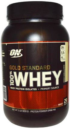 Gold Standard, 100% Whey, French Vanilla Crme, 2 lbs (909 g) by Optimum Nutrition, 體育 HK 香港