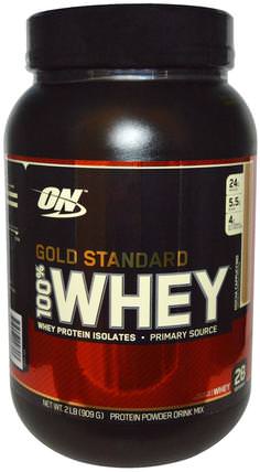 Gold Standard, 100% Whey, Mocha Cappuccino, 2 lbs (909 g) by Optimum Nutrition, 體育 HK 香港
