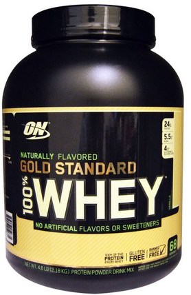 Gold Standard, 100% Whey, Natural, Vanilla, 4.8 lbs (2.18 kg) by Optimum Nutrition, 體育 HK 香港
