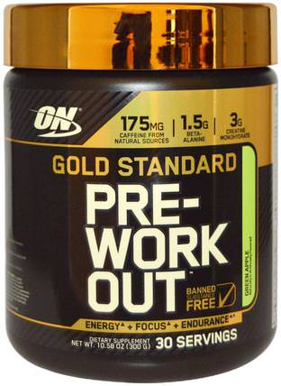 Gold Standard, Pre-Workout, Green Apple, 10.58 oz (300 g) by Optimum Nutrition, 體育 HK 香港