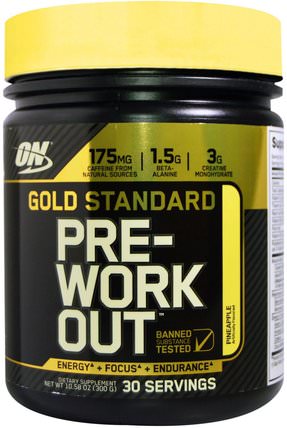Gold Standard, Pre-Workout, Pineapple, 10.58 oz (300 g) by Optimum Nutrition, 體育 HK 香港