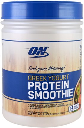 Greek Yogurt, Protein Smoothie, Strawberry, 1.02 lb (462 g) by Optimum Nutrition, 體育 HK 香港