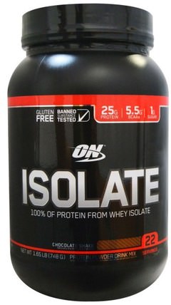 Isolate, Chocolate Shake, 1.65 lbs (748 g) by Optimum Nutrition, 體育 HK 香港