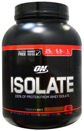 Isolate, Chocolate Shake, 3 lb (1.36 kg) by Optimum Nutrition, 體育 HK 香港