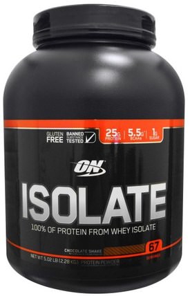 Isolate, Chocolate Shake, 5.02 lbs (2.28 kg) by Optimum Nutrition, 體育 HK 香港