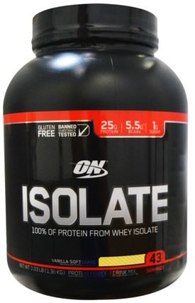 Isolate, Vanilla Softserve, 3.03 lb (1.38 kg) by Optimum Nutrition, 體育 HK 香港