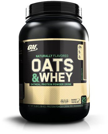 Oats & Whey, Milk Chocolate, 3 lbs (1.36 kg) by Optimum Nutrition, 體育 HK 香港