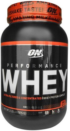 Performance Whey, Chocolate Shake, 2.15 lb (975 g) by Optimum Nutrition, 體育 HK 香港