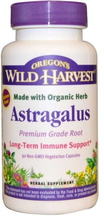 Astragalus, 90 Non-GMO Veggie Caps by Oregons Wild Harvest, 補充劑，適應原，抗衰老 HK 香港