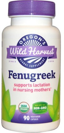 Fenugreek, Non-GMO, 90 Vegetarian Capsules by Oregons Wild Harvest, 健康，血糖支持，胡蘆巴 HK 香港