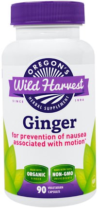 Ginger, 90 Veggie Caps by Oregons Wild Harvest, 健康，噁心緩解 HK 香港