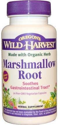 Marshmallow Root, 90 Non-GMO Veggie Caps by Oregons Wild Harvest, 草藥，棉花糖根 HK 香港