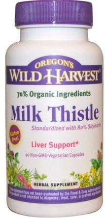 Milk Thistle, Non-GMO, 90 Vegetarian Capsules by Oregons Wild Harvest, 健康，排毒，奶薊（水飛薊素） HK 香港
