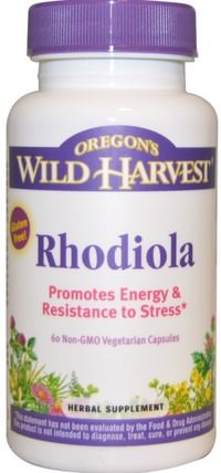 Rhodiola, 60 Non-GMO Veggie Caps by Oregons Wild Harvest, 補充劑，adaptogen，rhodiola rosea HK 香港