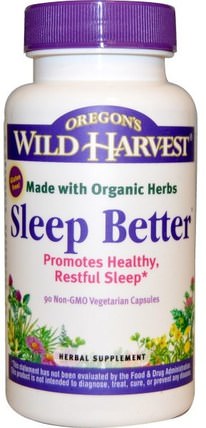 Sleep Better, 90 Non-GMO Veggie Caps by Oregons Wild Harvest, 補充，睡覺 HK 香港